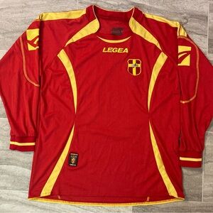 2006-07 FC Messina Italy Soccer Long Sleeve Jersey Red Yellow Legea